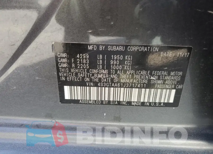 4S3GTAA61J3717411 Photo# 12