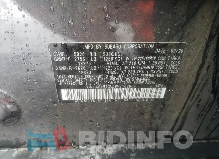 4S4BTGND8M3103607 Photo# 13