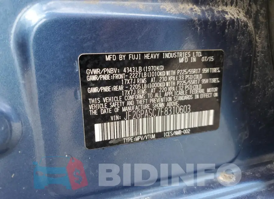 JF2GPASC7F8310603 Photo# 13