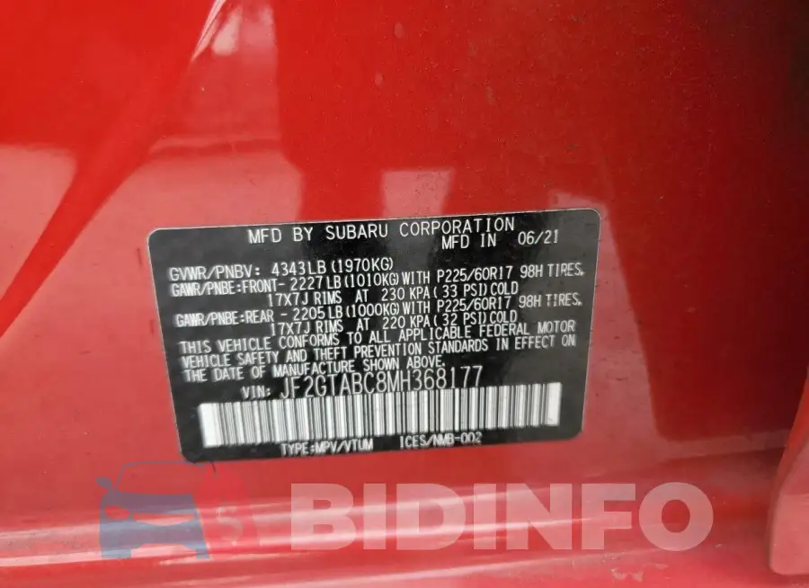 JF2GTABC8MH368177 Photo# 12