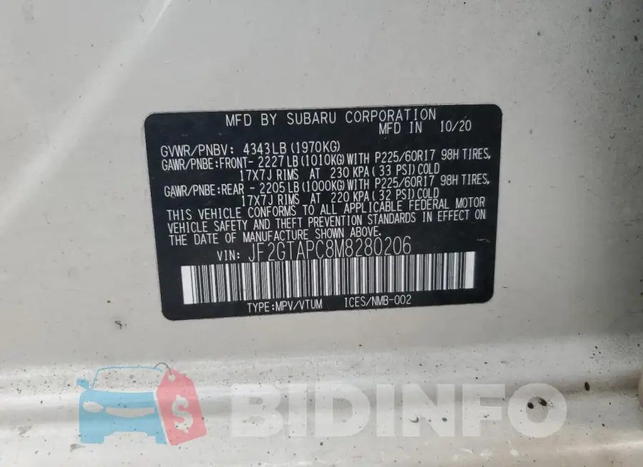 JF2GTAPC8M8280206 Photo# 12