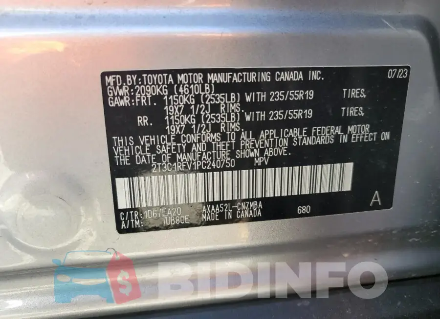 2T3C1RFV1PC240750 Photo# 12