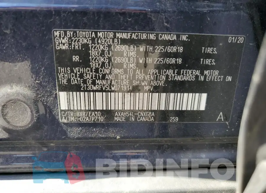2T3DWRFV5LW071914 Photo# 13