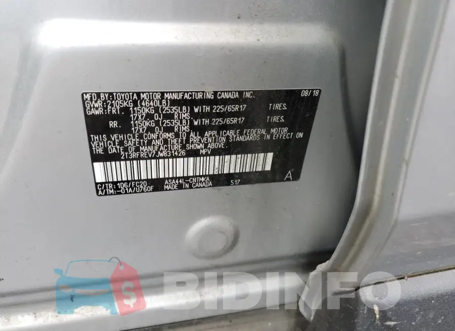 2T3RFREV7JW831426 Photo# 13
