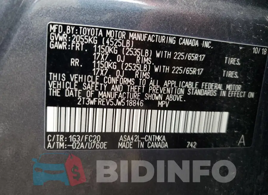 2T3WFREV5JW518846 Photo# 13