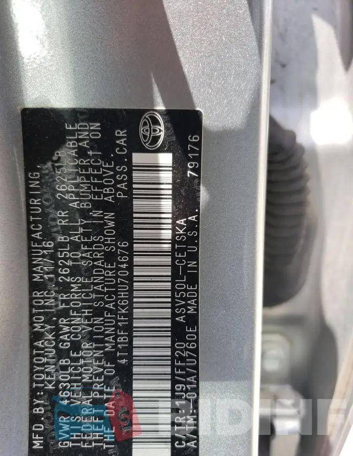 4T1BF1FK6HU704676 Photo# 13