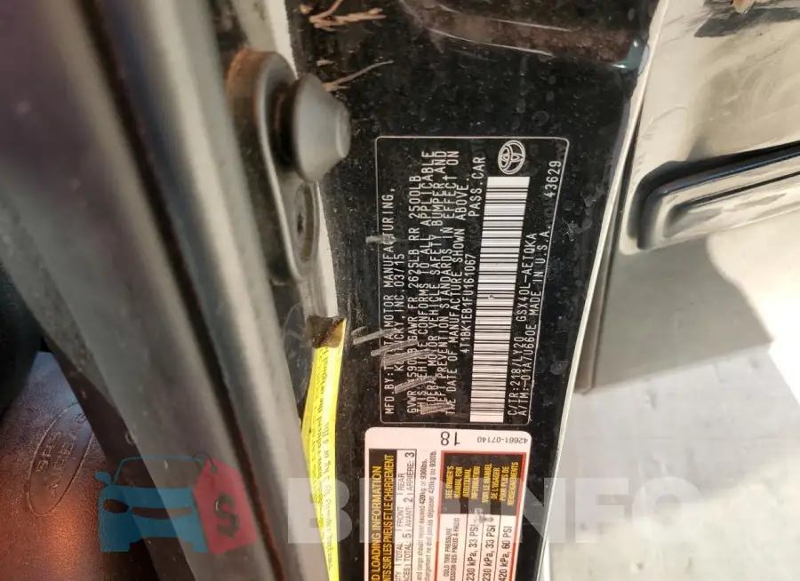 4T1BK1EB1FU161067 Photo# 12