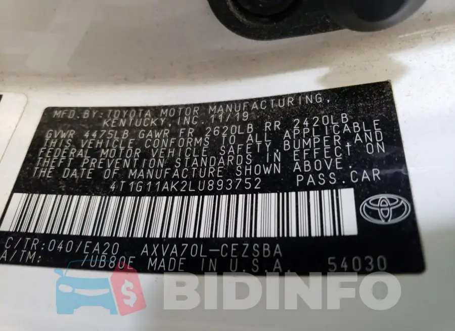 4T1G11AK2LU893752 Photo# 13