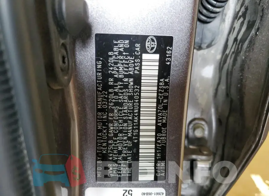 4T1G11AK4NU040532 Photo# 13