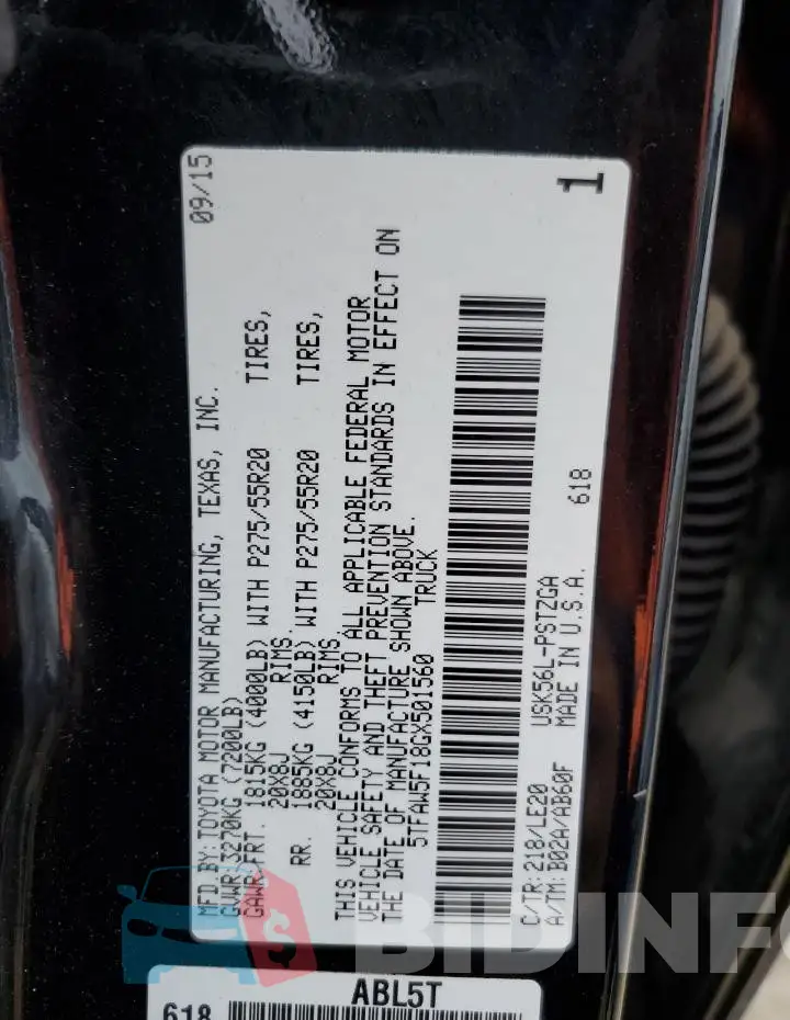 5TFAW5F18GX501560 Photo# 13