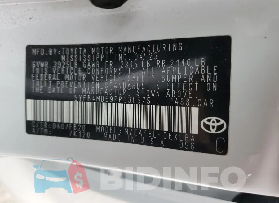 5YFB4MDE9PP030575 Photo# 13