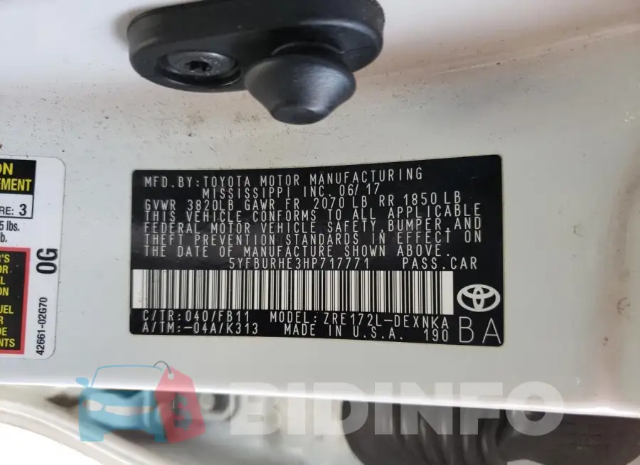 5YFBURHE3HP717771 Photo# 12