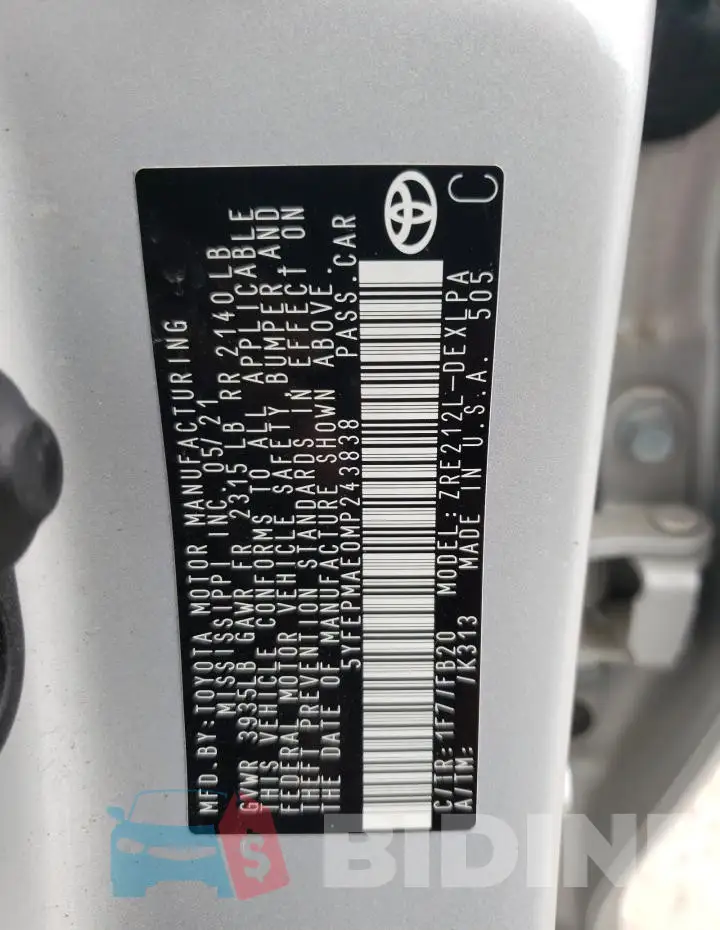 5YFEPMAE0MP243838 Photo# 12