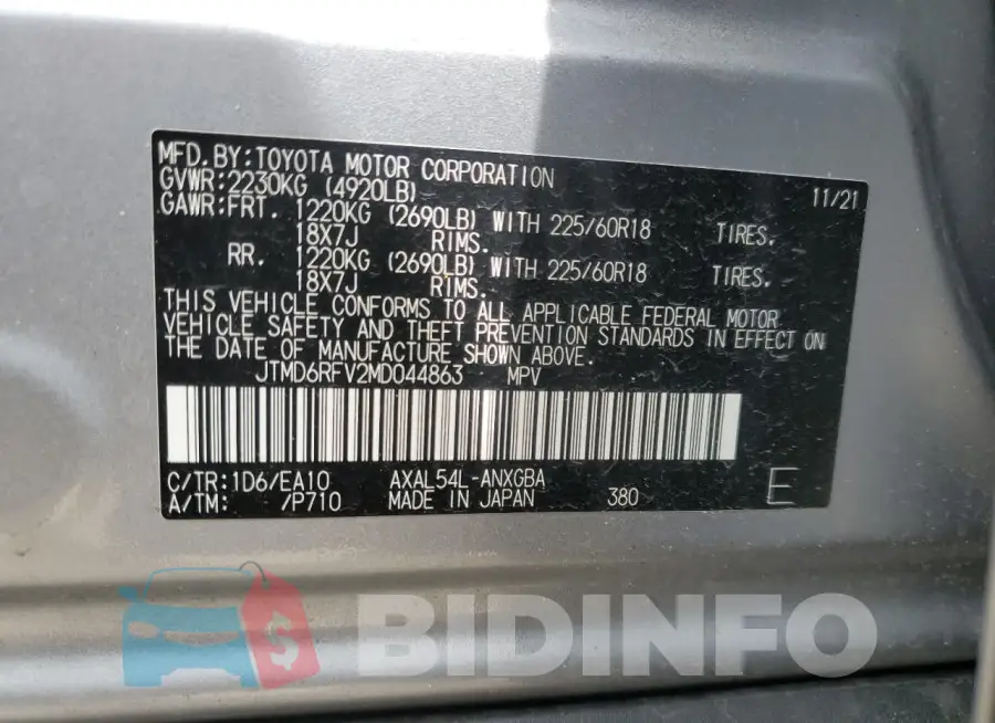 JTMD6RFV2MD044863 Photo# 13