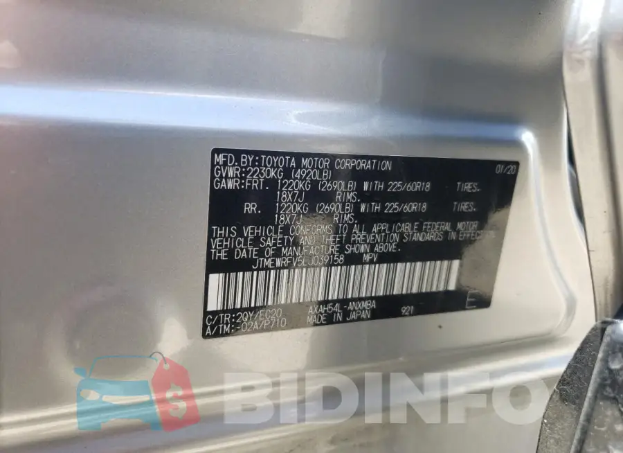 JTMEWRFV5LJ039158 Photo# 14