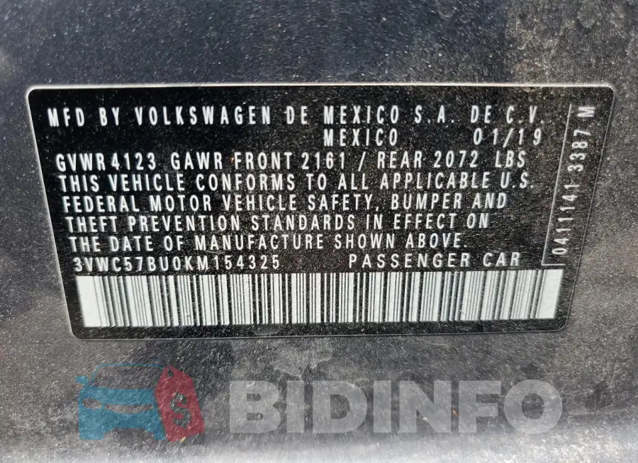 3VWC57BU0KM154325 Photo# 13