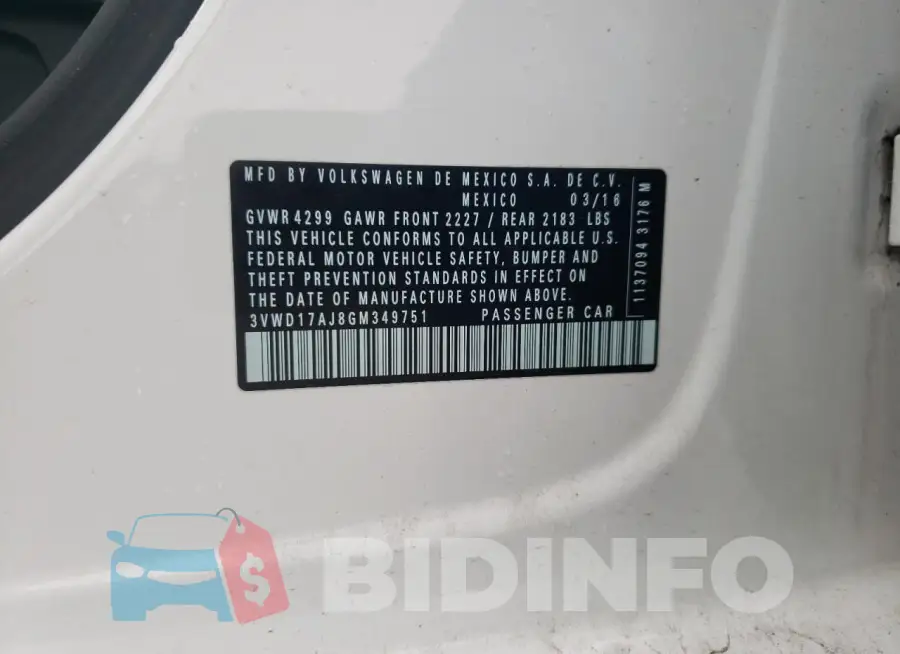 3VWD17AJ8GM349751 Photo# 12