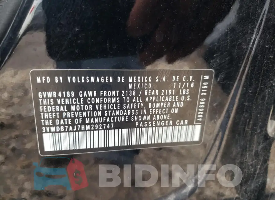 3VWDB7AJ7HM292747 Photo# 12