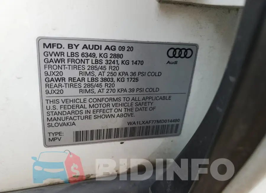 WA1LXAF77MD014490 Photo# 13