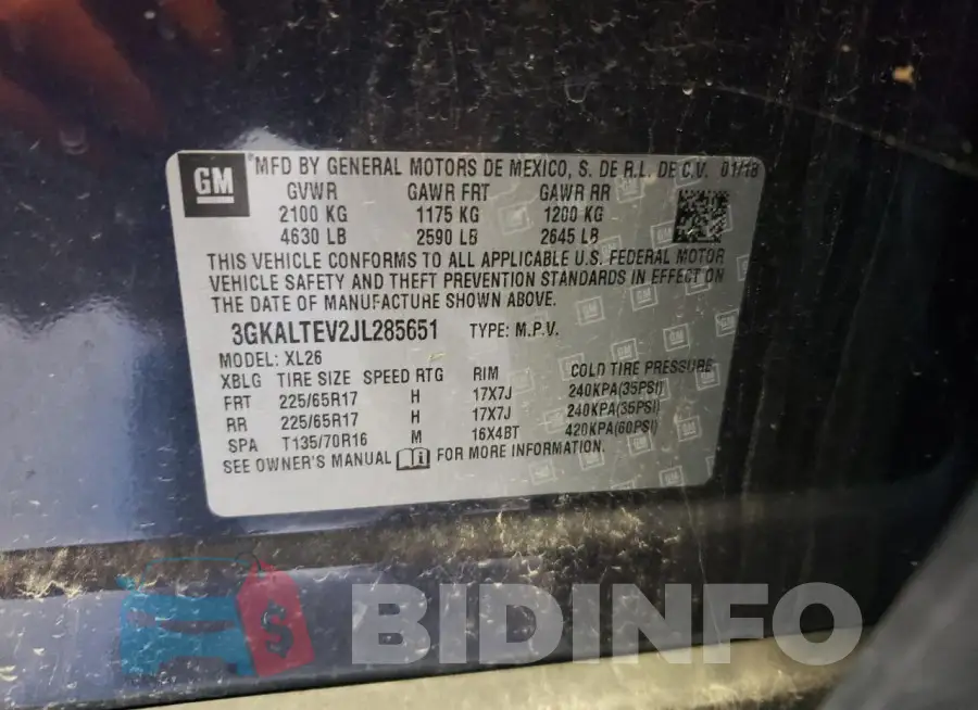 3GKALTEV2JL285651 Photo# 14