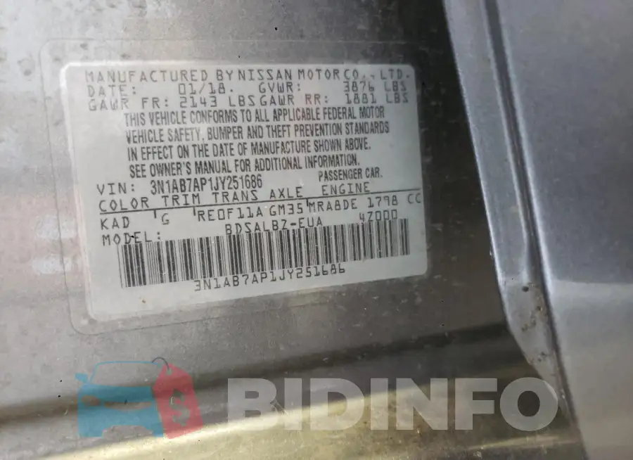 3N1AB7AP1JY251686 Photo# 12