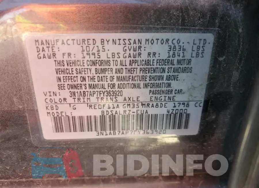3N1AB7AP7FY363920 Photo# 12