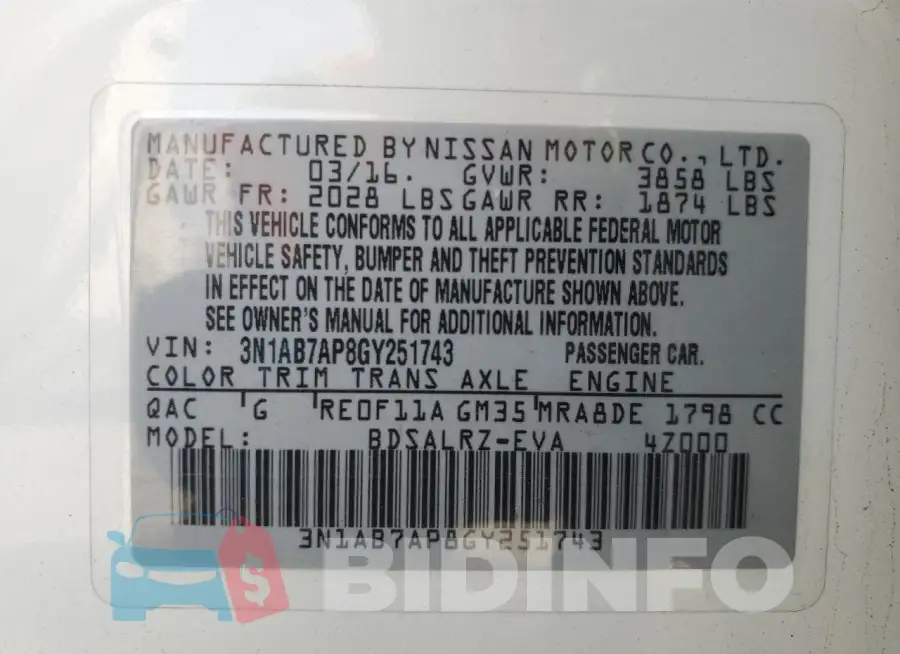 3N1AB7AP8GY251743 Photo# 12