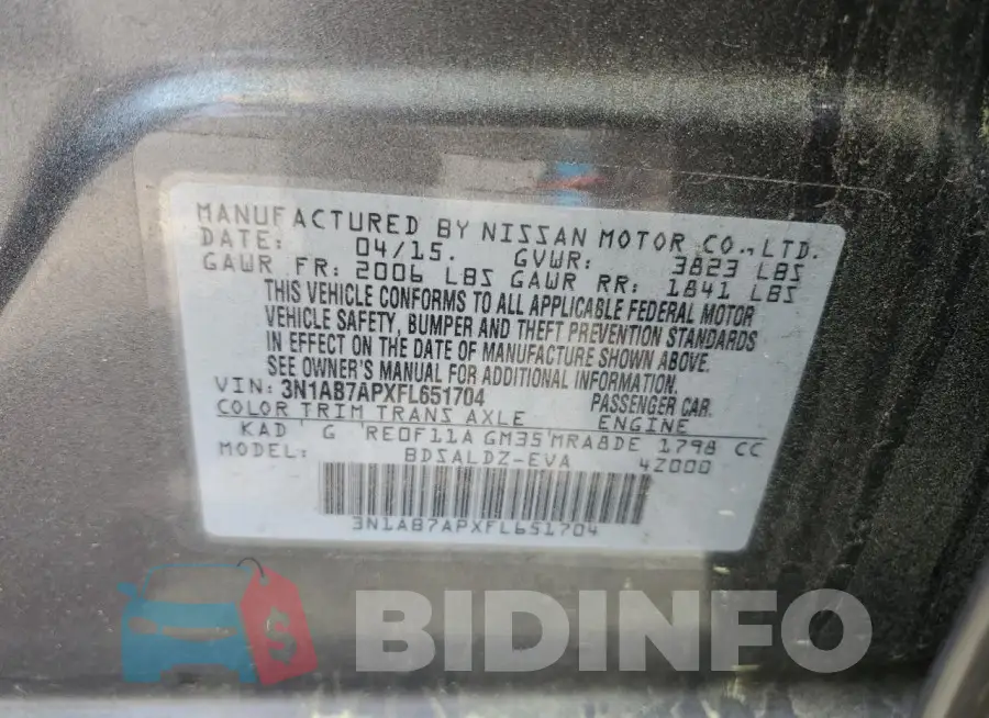 3N1AB7APXFL651704 Photo# 12