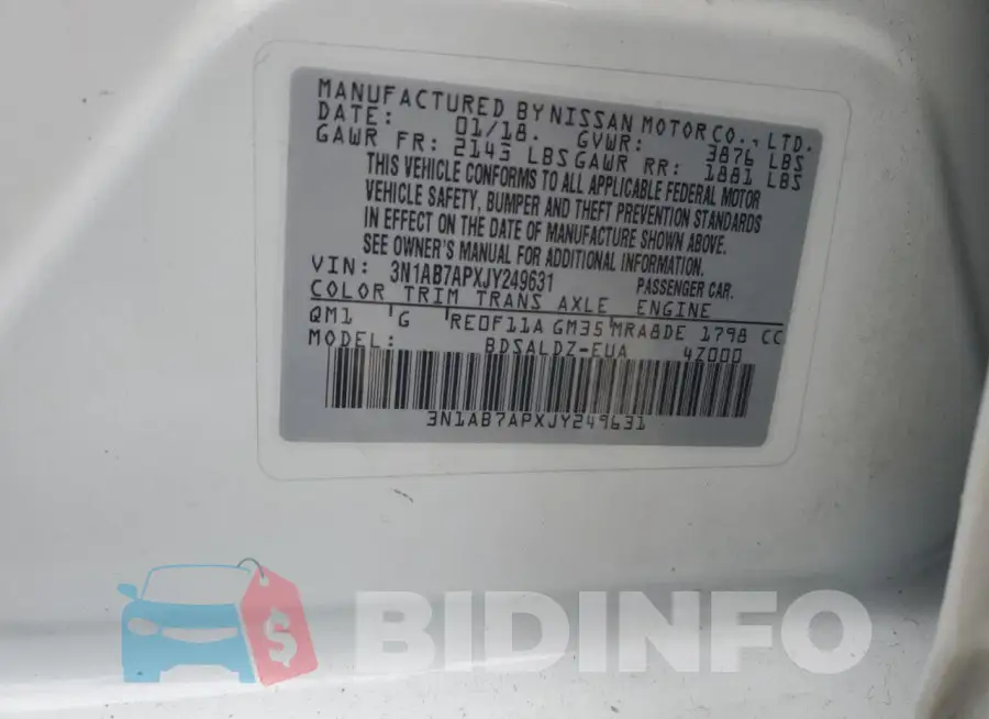 3N1AB7APXJY249631 Photo# 12
