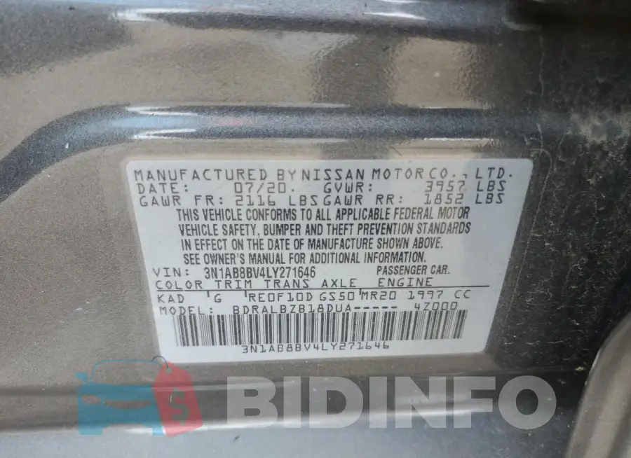 3N1AB8BV4LY271646 Photo# 12