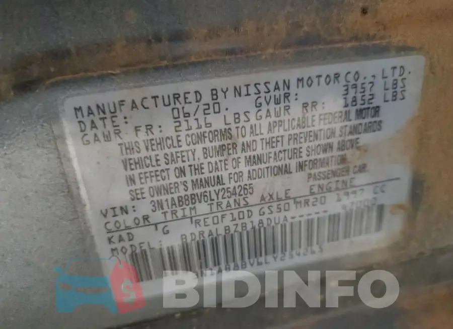 3N1AB8BV6LY254265 Photo# 12