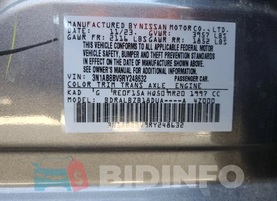 3N1AB8BV9RY248632 Photo# 13