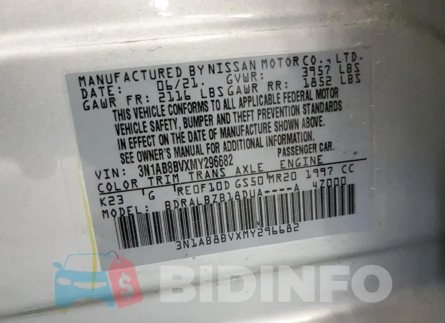 3N1AB8BVXMY296682 Photo# 13