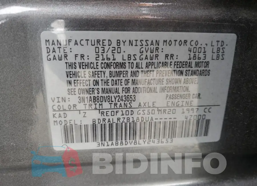 3N1AB8DV8LY243653 Photo# 12