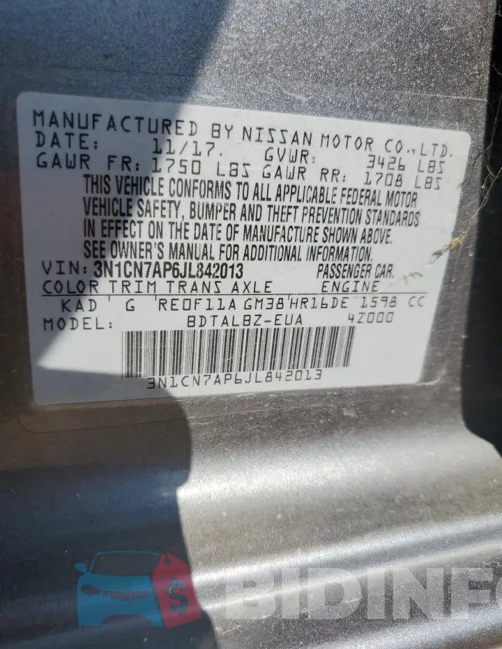 3N1CN7AP6JL842013 Photo# 12