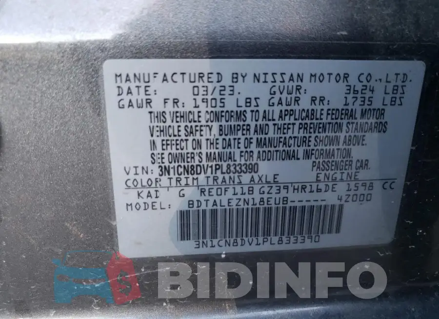 3N1CN8DV1PL833390 Photo# 13