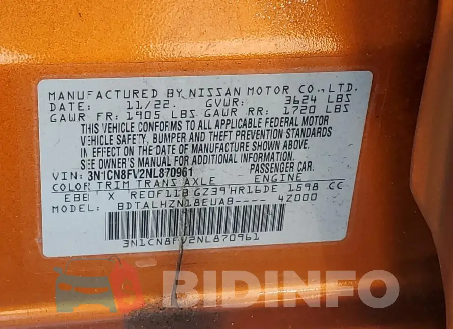3N1CN8FV2NL870961 Photo# 13
