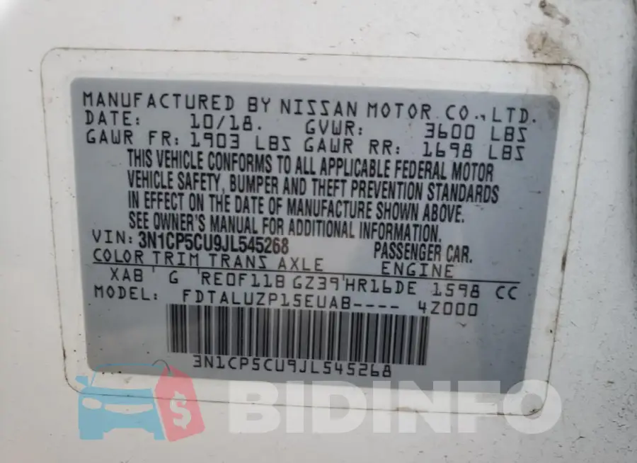 3N1CP5CU9JL545268 Photo# 12