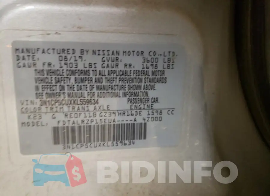 3N1CP5CUXKL559634 Photo# 13