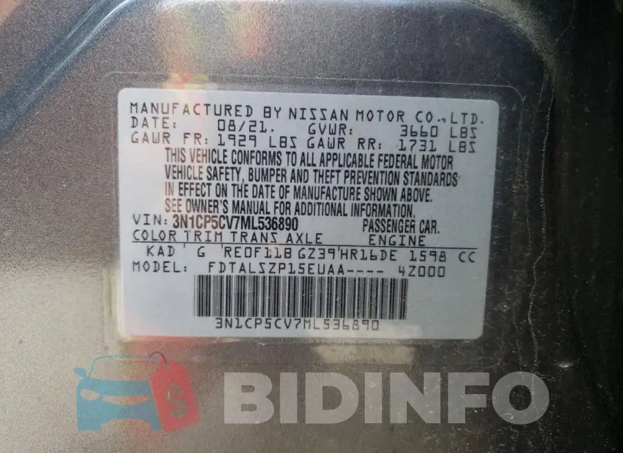 3N1CP5CV7ML536890 Photo# 12
