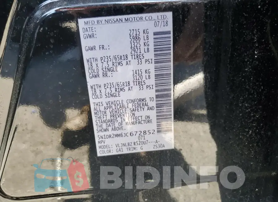 5N1DR2MM6JC672852 Photo# 13