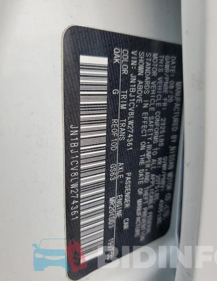 JN1BJ1CV8LW274361 Photo# 13