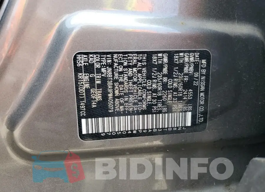 JN8BT3BA9PW405079 Photo# 13