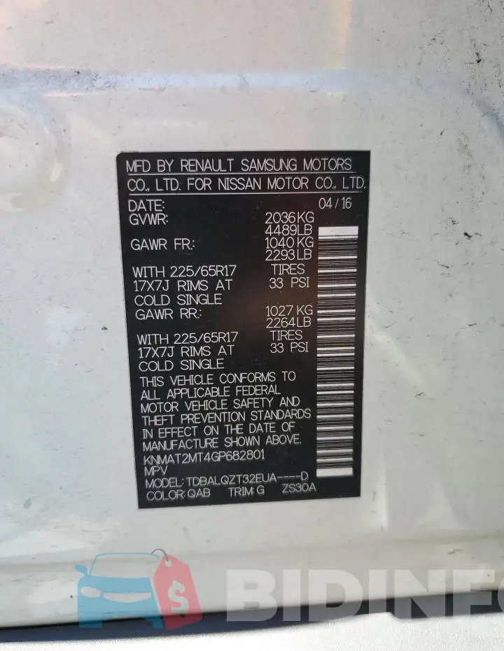 KNMAT2MT4GP682801 Photo# 13