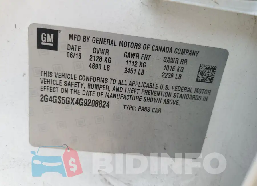 2G4GS5GX4G9208824 Photo# 13