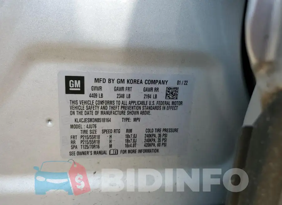 KL4CJESM3NB518164 Photo# 13