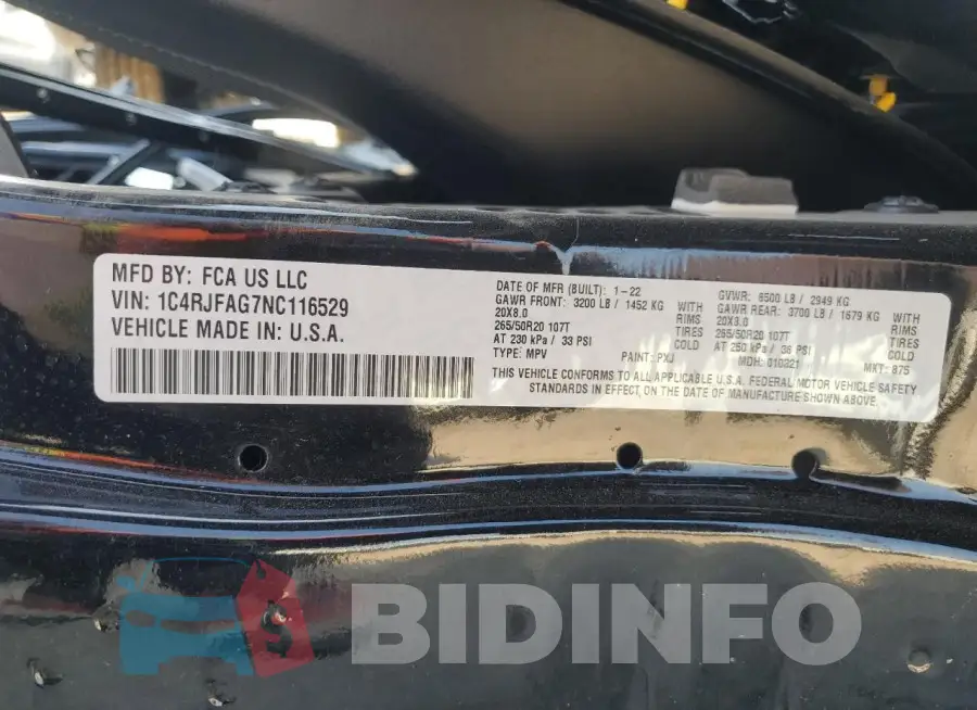 1C4RJFAG7NC116529 Photo# 14