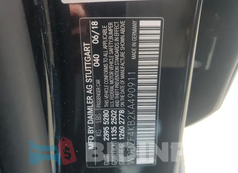 WDDZF4KB2KA490911 Photo# 13