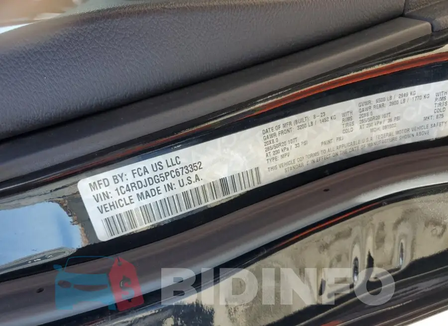 1C4RDJDG5PC673352 Photo# 13