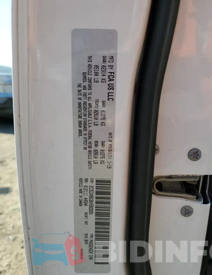 2C3CDXBG3KH582893 Photo# 12